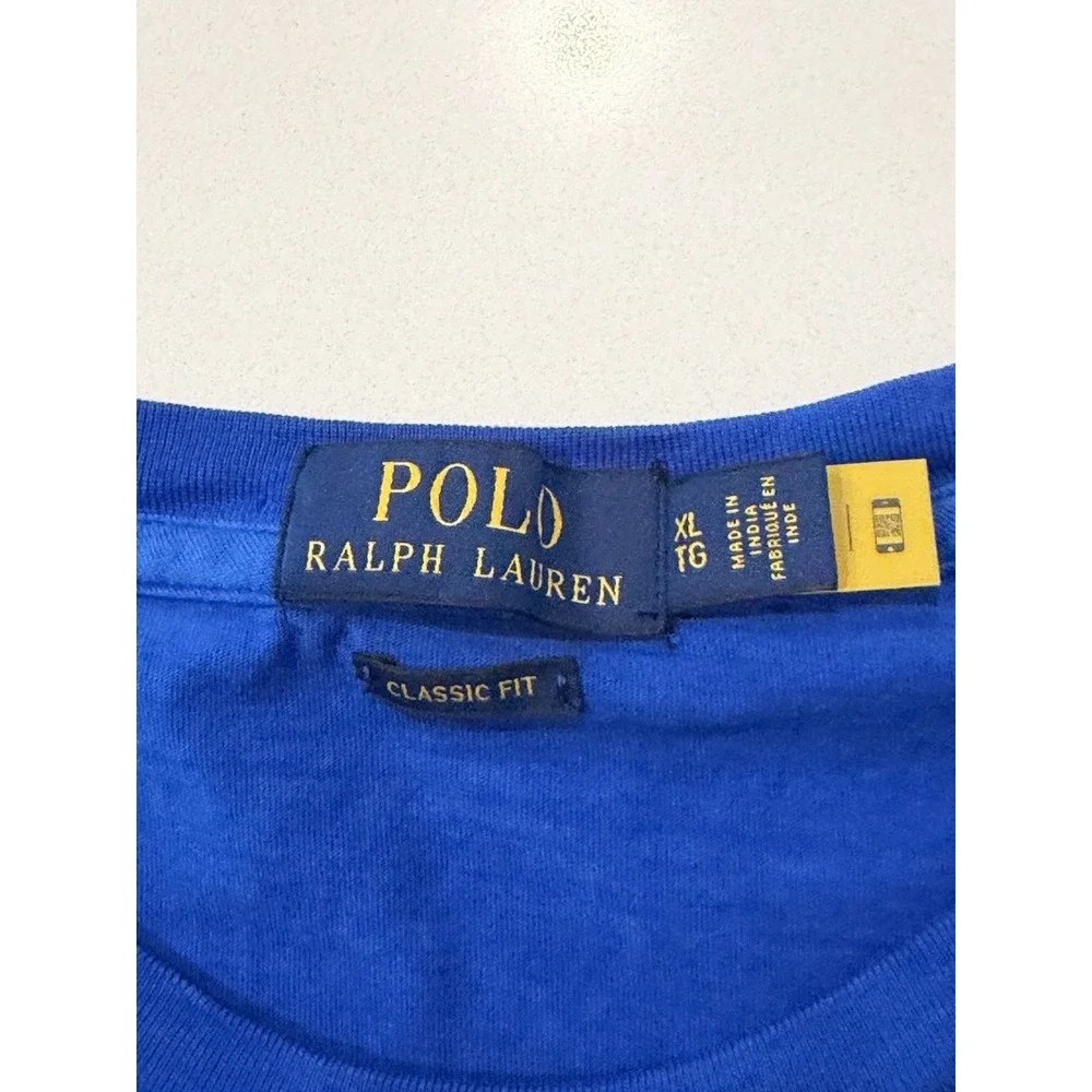 Polo Ralph Lauren Classic Fit Dip Dye T-Shirt Blue Orange Mens XL